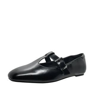 Mary Jane Black Shoes Flat
