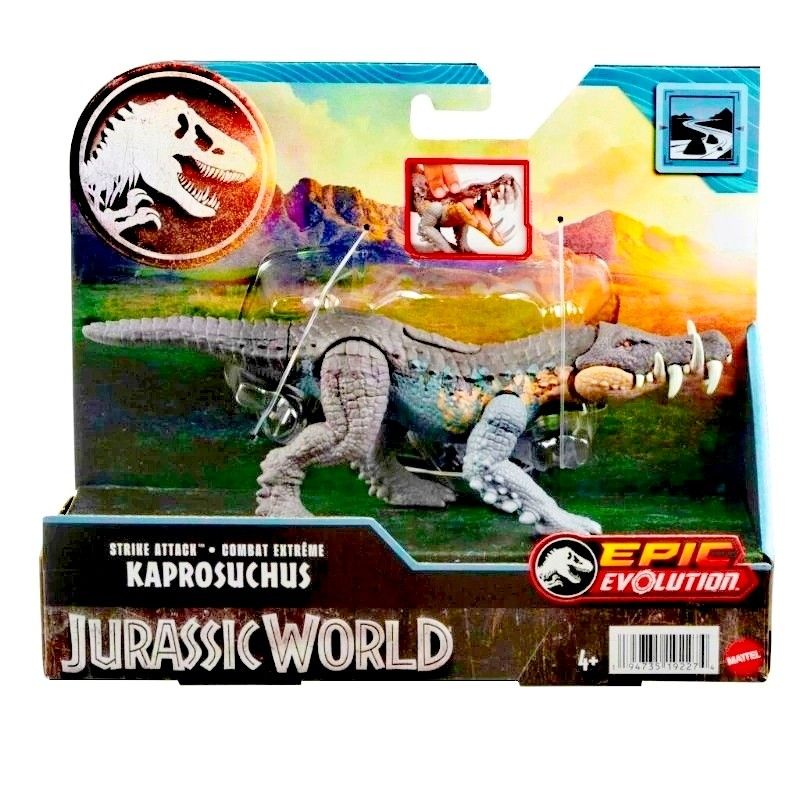 MATTEL JURASSIC WORLD Epic Evolution Strike Attack Kaprosuchus