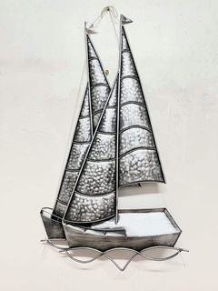 Metal Ship Sailing Yacht Boat Wall Decor - Home Decor, Collection, Gift Ideas