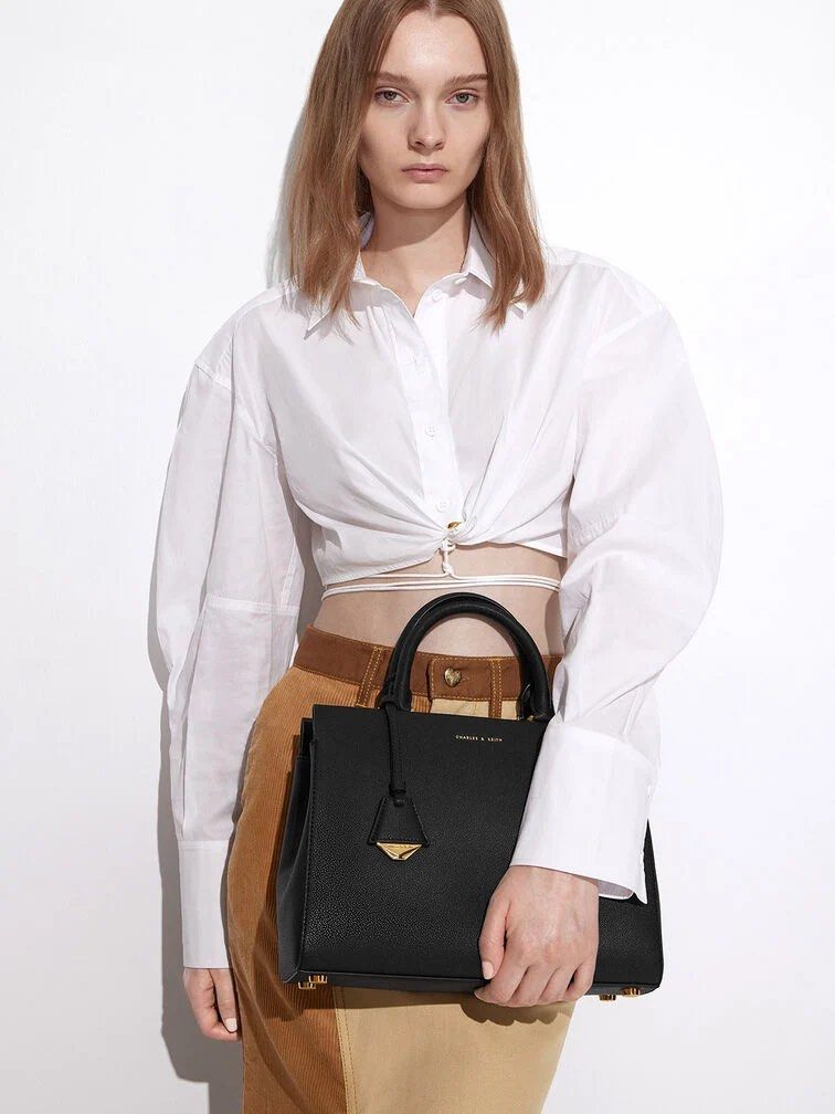 SALES Charles Keith Mirabelle Structured top handle work multi compartment bag Women s Fashion Bags Wallets Cross body Bags on Carousell
