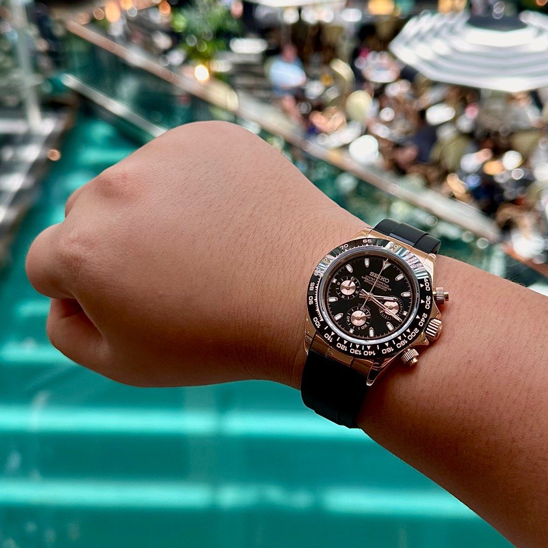 MOD) SEIKO Rose Gold Daytona in 40MM, Men's Fashion, Watches