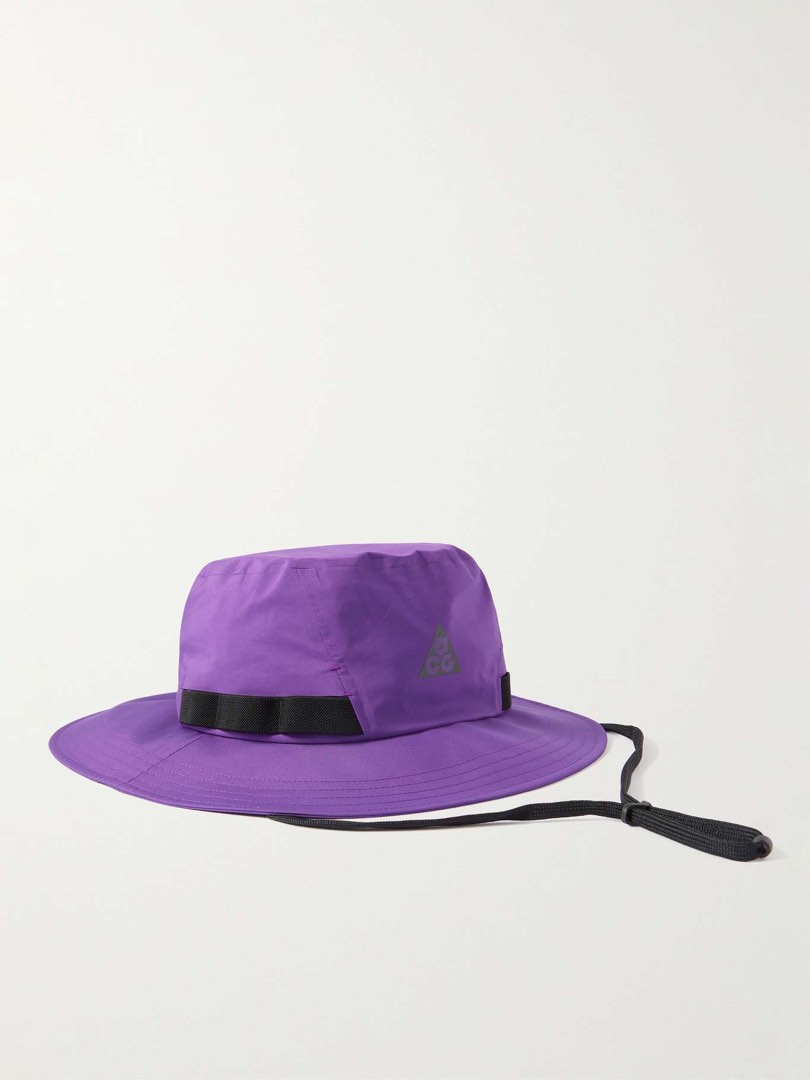 NIKE ACG Apex Logo-Print GORE-TEX Bucket Hat Purple colour, 男裝 