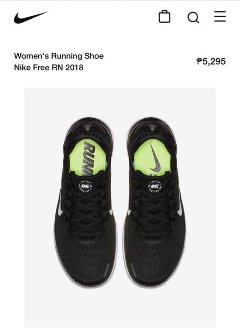 NIKE Free Rn 2018 Black White Women s Running Shoes Women s Fashion Footwear Sneakers on Carousell