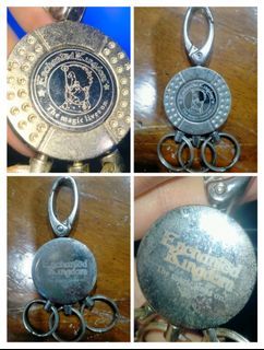 Old Stainless Steel Enchanted Kingdom EK Keychain with Big Pendant Charm Vintage Collectible Key Chain Accessories Keyring Accessory Collector Amusement Park Philippines Pilipinas The Magic Lives On Collection