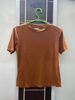 Penshoppe Brown Ribbed Shirt