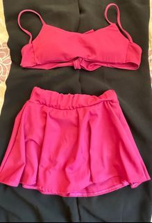 Pink two piece skater skirt