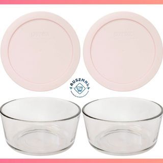 Pyrex Set of 2 Bowls with Blush Pink Lids [Made in USA]