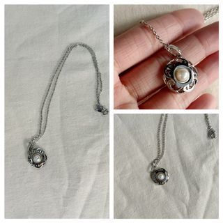 Real Pearl Flower Pendant Necklace