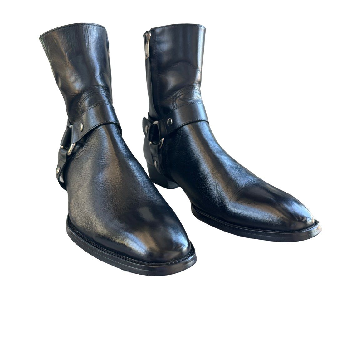 Saint Laurent Wyatt harness boots Men s Fashion Footwear Boots on Carousell