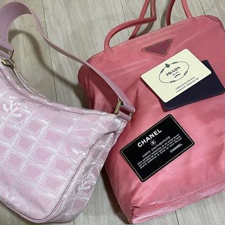 [SALE, GUARANTEED AUTHENTIC] CHANEL AND PRADA PINK POCHETTE SHOULDER BAG