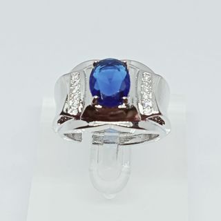 Sapphire Ring for men. 18K plated.
