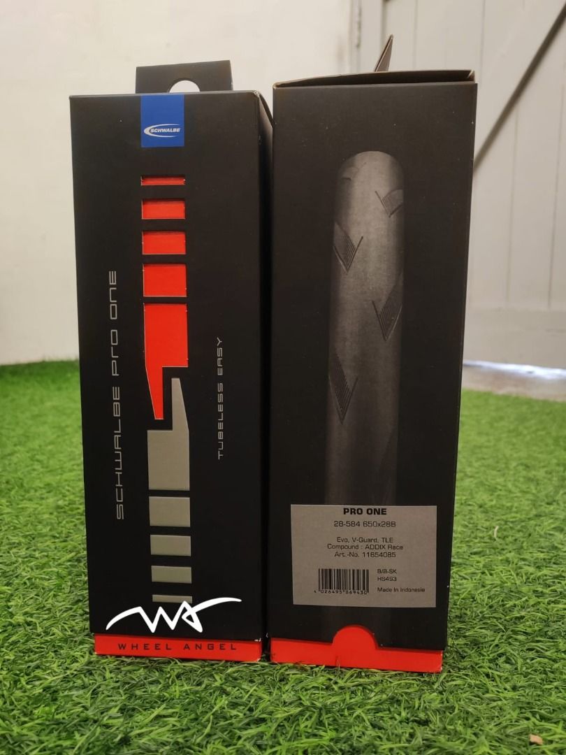 Schwalbe Pro One Evolution Tubeless 650B 28C Folding Tyres Addix Race 28 584 Sports Equipment Bicycles Parts Parts Accessories on Carousell
