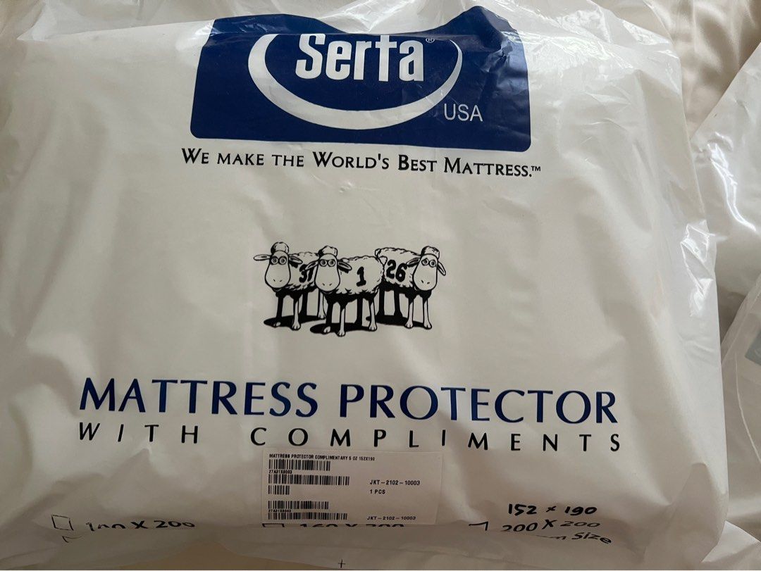 serta mattress protector (Category: Bedding & Towels) located in Singapore. Submitted by hulalloip (Listing ID 1300680310, Image 1). Description: Brand New unopened 152cmX190cm.