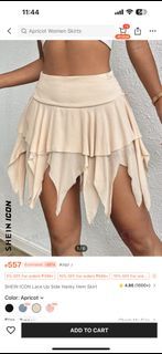 Shein Lace Up Side Hanky Hem Skirt
