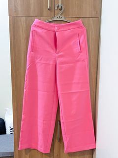 Stradivarius Trousers in Barbie Pink