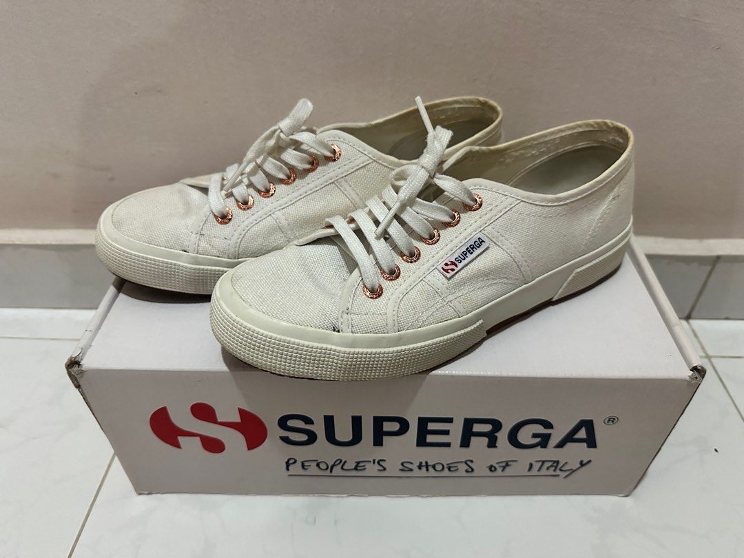 superga white rose gold
