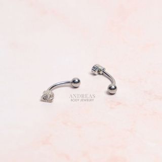 teardrop crystal curved barbell | rook • snug