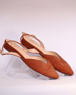 Terracotta suede sandals