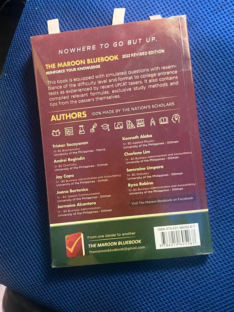 The Maroon Bluebook 2022 edition (Category: Textbooks) located in Roxas City. Submitted by thecordialshop (Listing ID 1300614882, Image 2). Description: This is the 2022 edition, bought it for almost 1k+ Rfs : finished the upcat , needs a new home MOP : gcash MOD : orange app .