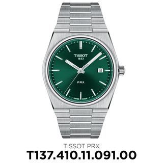 Tissot PRX Green Dial Quartz Watch Stainless Steel T137.410.11.091.00