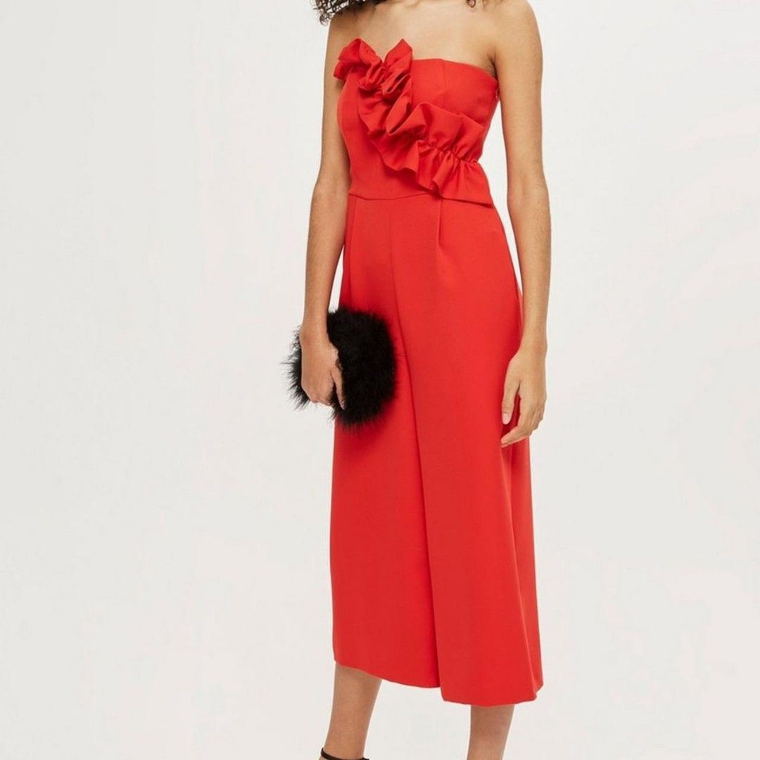 Topshop ruffle jumpsuit cheap