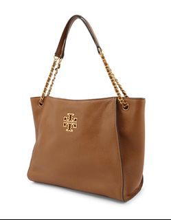 Tory Burch Britten Small Slouchy Tote Bag (Brown)