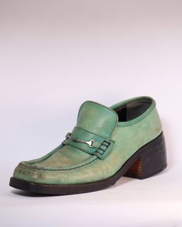 Unique green loafers