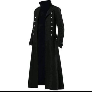 Vintage Medieval Costumes Steampunk Gothic
Black Long Jacket Coat Vampire Cosplay Pirate Ha