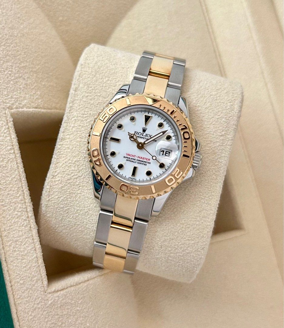 With Certificate Rolex Yacht Master 29mm Half Gold 69623 Luxury Watches on Carousell