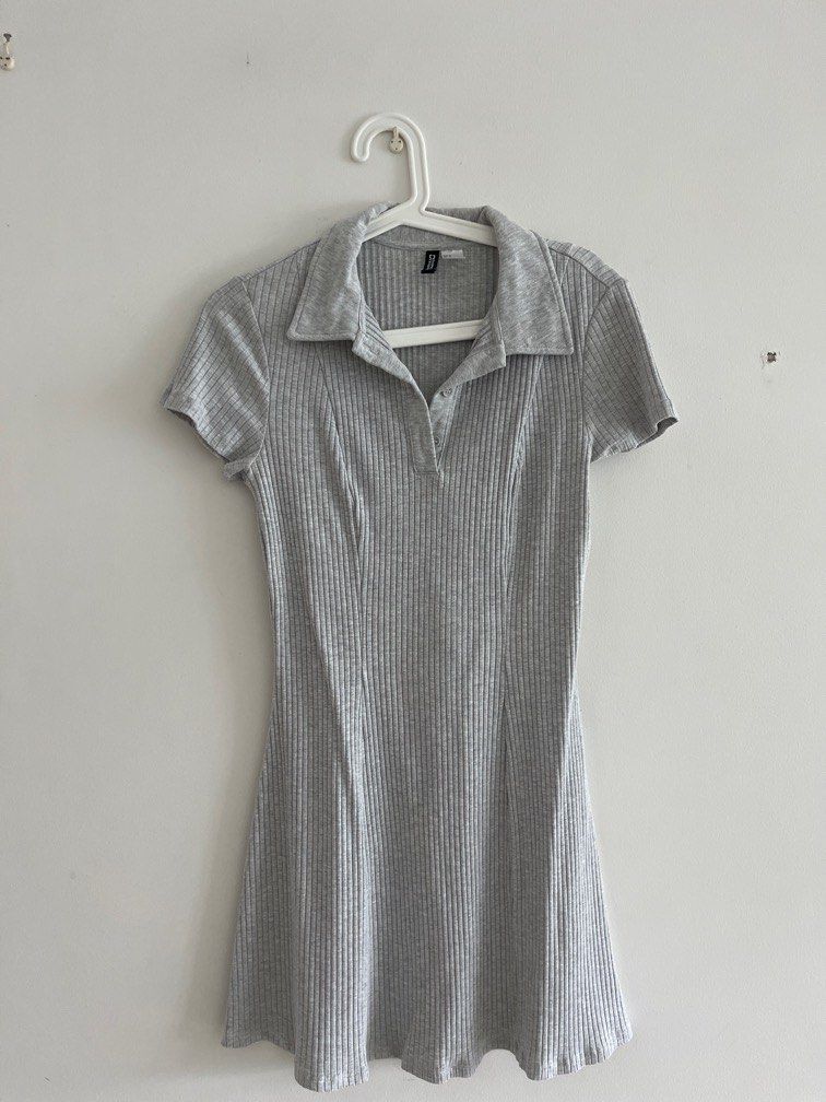 h&m cotton a line dress Women's White Cotton Dress with Eyelet Embroidery