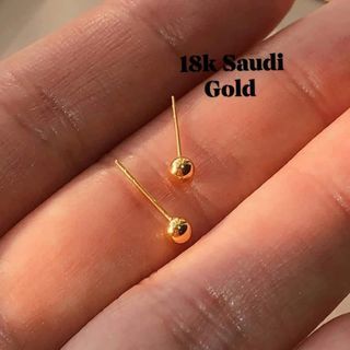 18k Saudi Gold Ball Stud 3mm