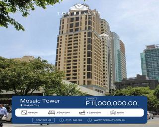 1BR 1 Bedroom Condominium for Sale in Mosaic Tower, Makati City