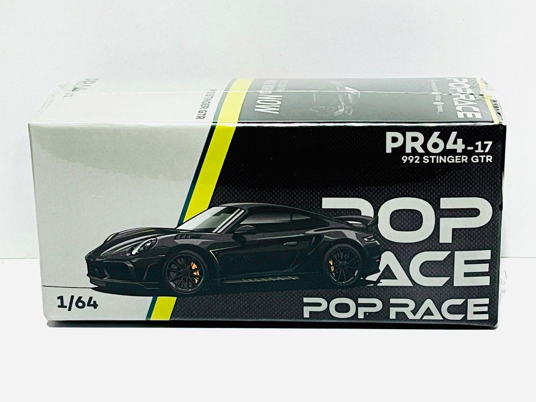 全新未開封Pop Race Scale 1:64 1/64 比例保時捷Porsche 992 STINGER GTR CARBON EDITION