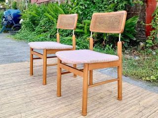 Accent Chairs Toyo Furnitures
18”L x 17”W x 16”SH
Php 5,900 for 2

Solid wood
Fabric seat
In good condition