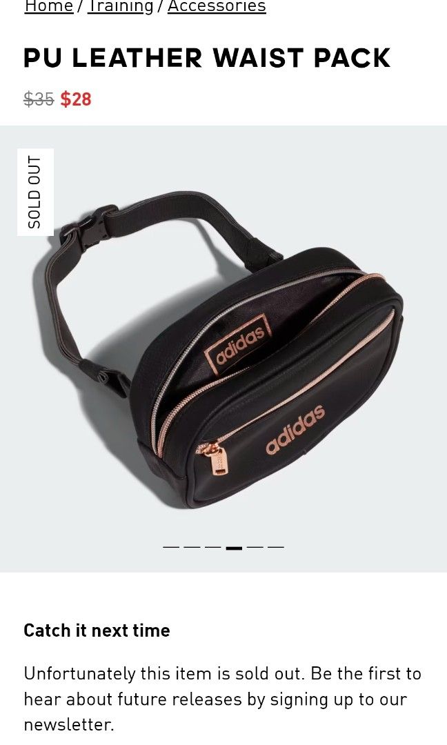 Adidas pu leather waist pack sale