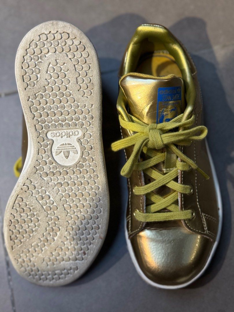 Adidas Stan Smith Gold Color Tennis Shoes Carousell