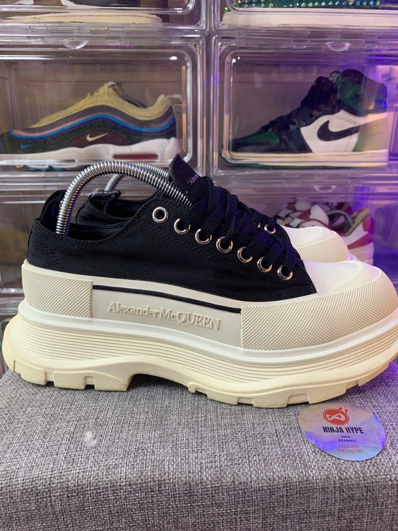 ALEXANDER MCQUEEN TREAD SLICK LOW CANVAS TRAINER