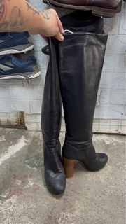 Black Vintage Leather Chloe Knee High Boots Size 36 Women’s