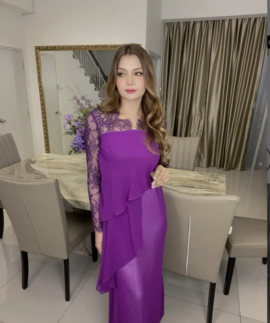 Brand New Purple Lace Dress atelier *not fiziwoo temujanji
