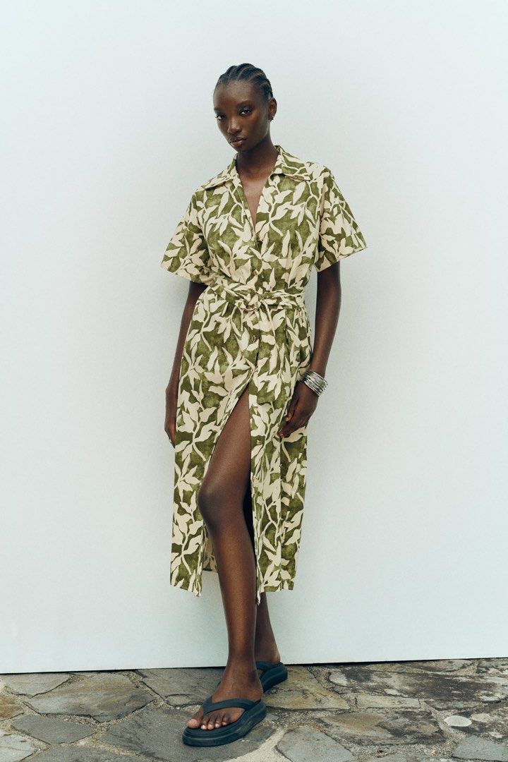 Zara Floral Dress Zara Woman Shirt Dress ZARA ZW COLLECTION Long