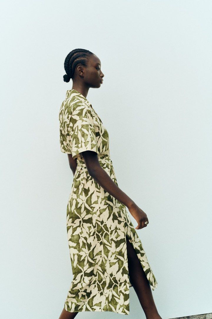 Brand New Zara Floral Print Shirt Dress in Size XS