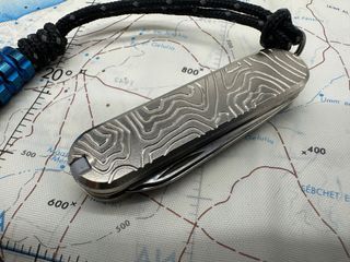 Countycomm 58mm Titanium Scales + Classic Swiss Army Knife Kit (Made in USA)