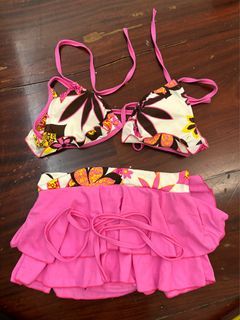 Cute Pink Bikini with Mini Skirt