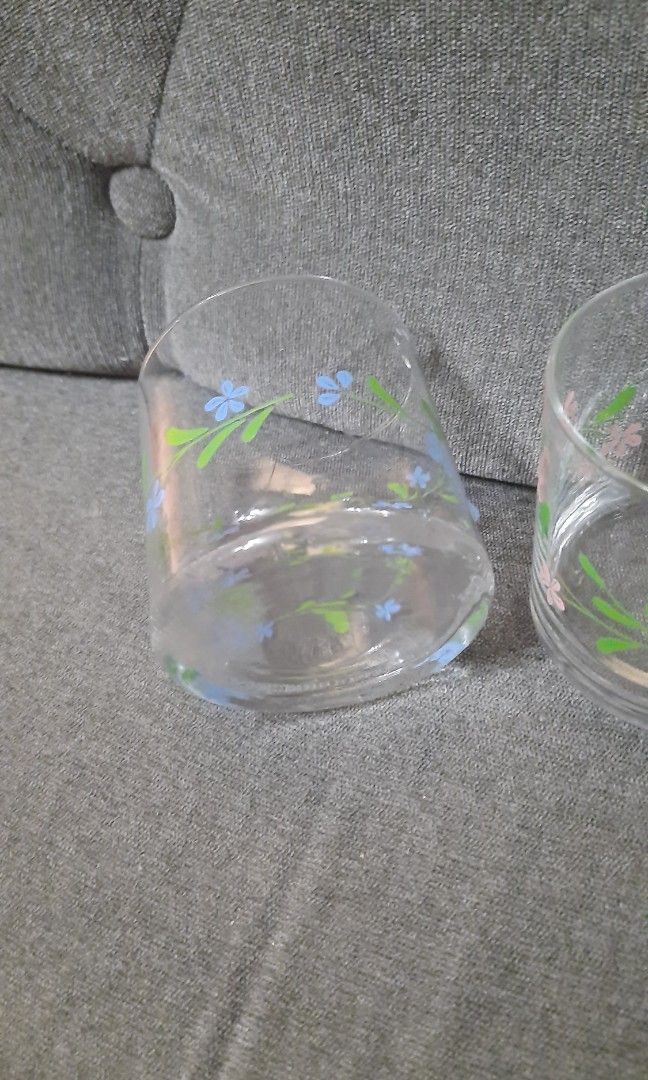 Drinking glass 3x3" hand painted floral pattern 3 pcs available (Category: Other Kitchenware & Tableware) located in Manila. Submitted by luckycharm_215 (Listing ID 1296476838, Image 2). Description: price per pc Japan origin.