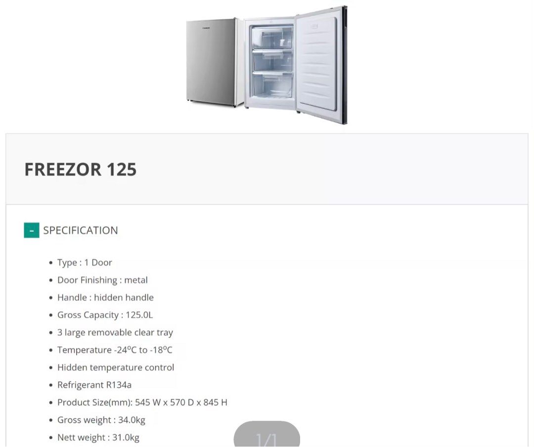 Faber Freezer Transparent Drawers Upright Freezer, TV & Home Appliances