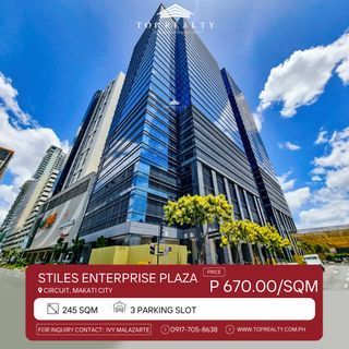 For Rent: Combined 3 unit Office in Makati City The Stiles Enterprise Plaza 245 SQM with FREE PARKING SLOT