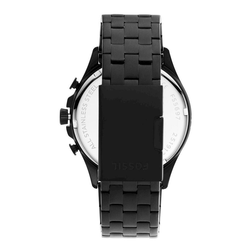 Fossil FS5697 Black Stainless Steel Men s Watch with complete set Free Bracelet Free Engrave