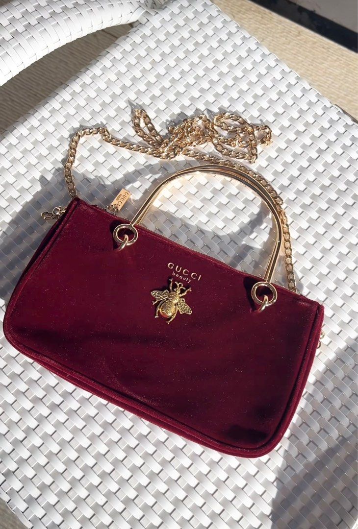 Gucci maroon velvet bag shop