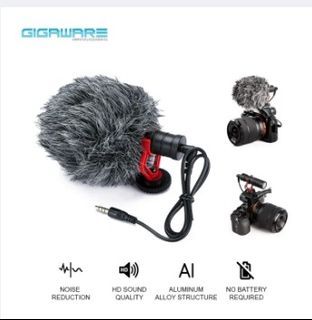 Gigaware Shotgun Camera Microphone Noise Reduction Compatible for Smartphones, DSLR Cameras | Live Streaming | Audio Recording | Vlogging Mic