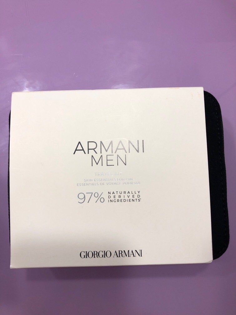 Giorgio Armani Men Gift Set Skin Kit Face Wash Toner Moisturizer Wash Bag Carousell